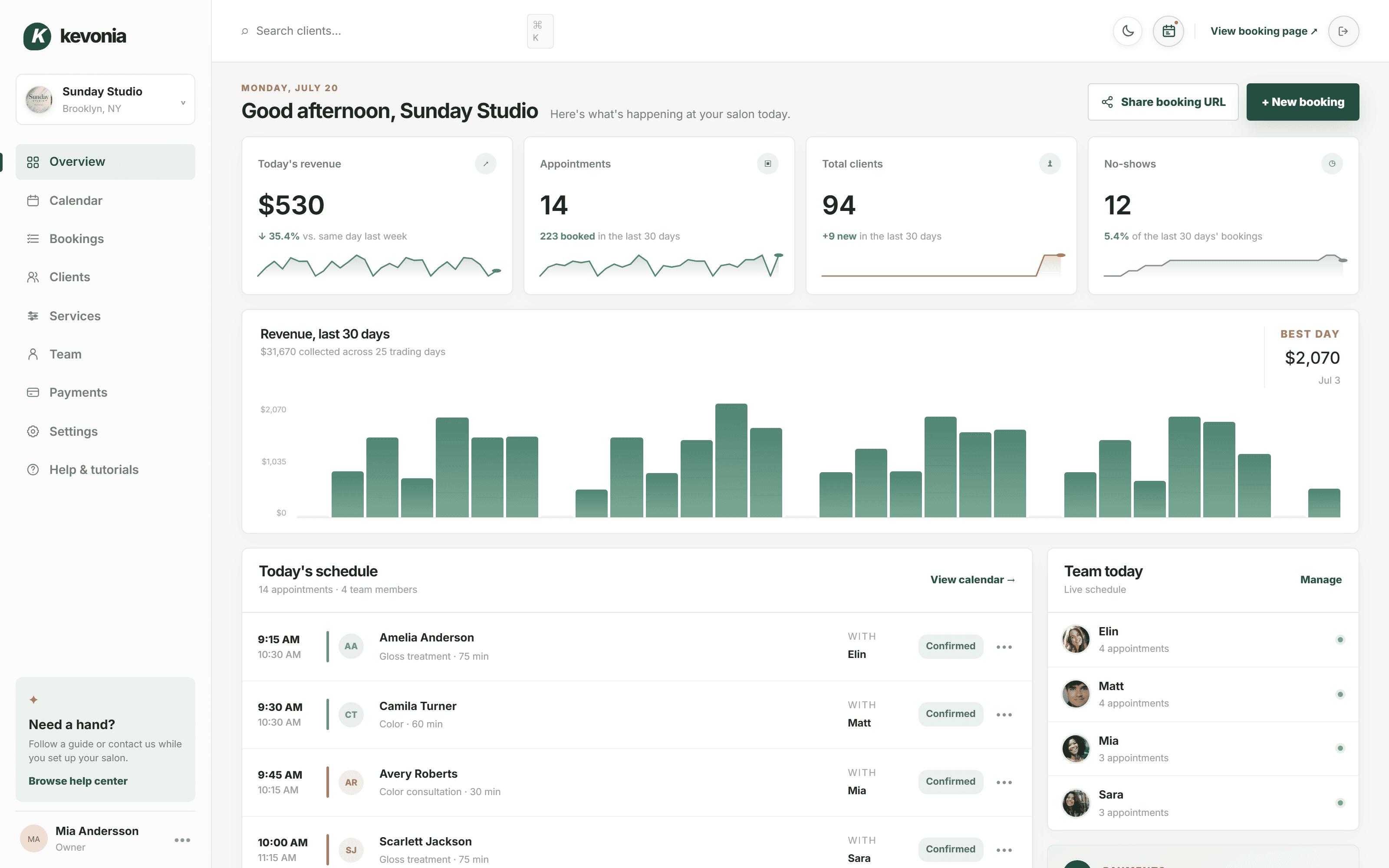 Sunday Studio demo overview in Kevonia
