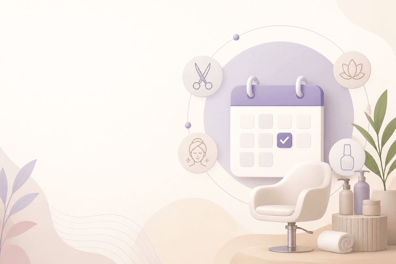 Illustration for an article about online booking system for salons