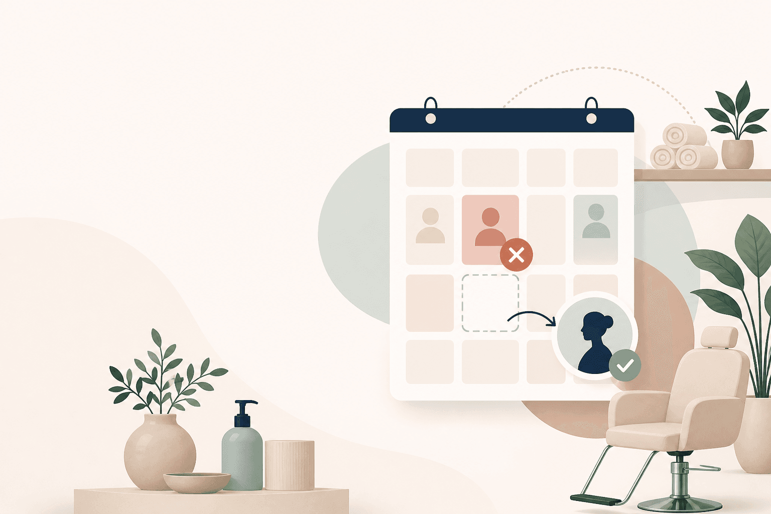 Illustration for an article about what to do when a stylist calls in sick